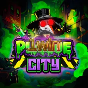 Interface do slot Plague City com grade 6x5 e tema de cidade sombria